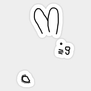 Left Small Mystery Bunny Sticker